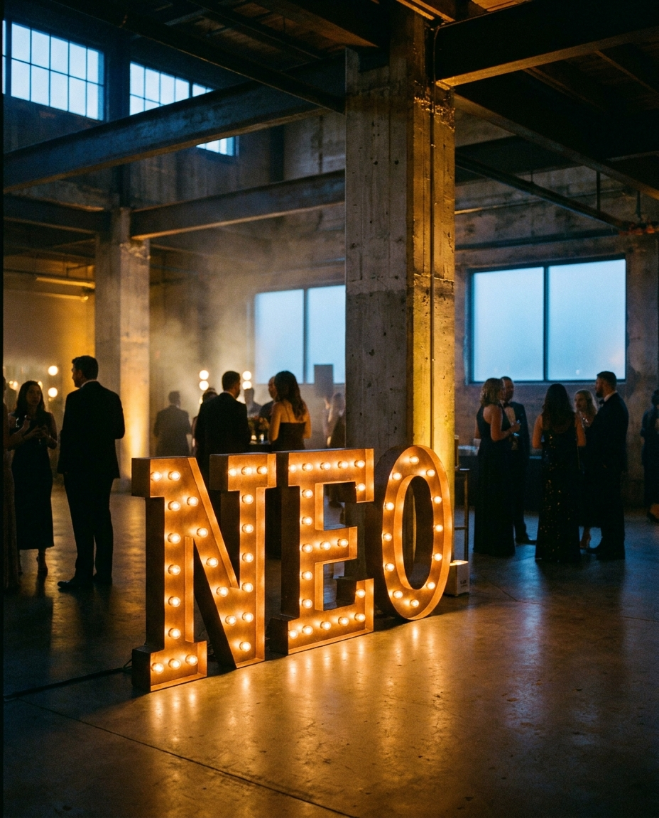 Lichtletters Bedrijfsevents op een bedrijfsevent